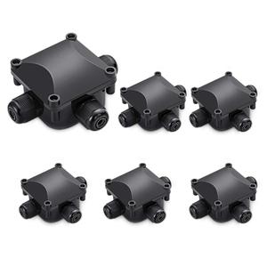 Waterproof Junction Box, IP68, 3-Way Outdoor Cable Connectors,Outdoor/External Electrical Light Junction Box  6mm-10.2mm (6 Pack)