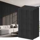 RITOLLO 8-Pack Wood Slat Wall Panels, 62 Sq Ft Coverage, Black