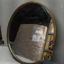 Vintage Round Gold Bow Mirror: 20" Antique Bathroom Vanity Mirrors with Metal Frame - Baroque Ornate for Entryway/Bedroom/Hallway/Fireplace- Home Wall Decor for Living Room