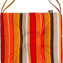 2-Pack Outdoor/Indoor Wicker Patio Seat Cushion Pad with Ties - Dining Chair Cushion, 17" x 17" (Orange and Red Stripes)
