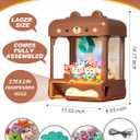 cxjoigxi Large Claw Machine for Kids Adults with Prizes, Adjustable Sound & Light, Mini Vending Machine, Electronic Arcade Crane Game, Candy Dispenser Toy for Girls Boys Birthday Gifts, Bear