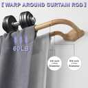 Light Wood Grain Double Curtain Rods For Windows 48-88 Inch,Heavy Duty Double Curtain Rod with Aluminum Finials and Bracket,Adjustable Double Window Rods For Blackout Or Room Darkening Panels
