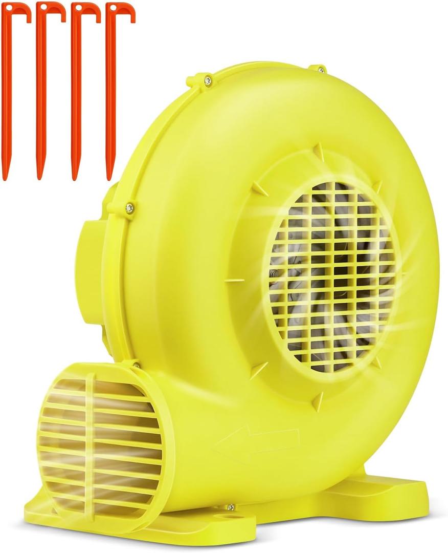 Bounce House Blower for Inflatables, 750W 1HP Powerful & Portable Fan Pump for Inflatable Bouncy Castle, Jumper, Bubble House, Water Slide