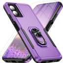 for Motorola Moto G Power 5G 2024 Case (XT2415V) [15 FT Military Grade Drop Protection] with 2X Tempered Glass Screen Protector, Heavy-Duty Shockproof Kickstand Case for Moto G Power 5G 2024 Purple