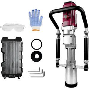JKCHENPRO 1250W Electric Pile Driver Hammer, 110V Handheld Pile Driver, 1700 BPM Sufficient Power Electric T Post Driver with 45mm, 55mm,88mm pile sleeve
