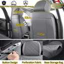 Car Seat Covers Full Set, Grey Leather Seat Covers, Breathable Front and Back Car Seat Protectors, Wear-Resistant Seat Covers Universal Fit for Most Cars SUV Truck (Grey-Diamonds, Full Set)
