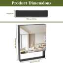 ANYHI 24'' x 30'' Bathroom Medicine Cabinet with Mirror, Aluminum Wall Mounted Bathroom Mirror with Storage, Adjustable Shelves, Surface Mount (Black)