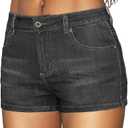 EMMIOL Women Sexy Jean Shorts Low Waisted Stretchy Y2K Denim Shorts Summer Trendy Jorts (8, Gray-040)