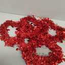 6 Pack Red Valentine Heart Wreaths Tinsel Hearts Shaped Wreath Hanging Valentine's Day Decorations for Valentines Holiday Wedding Birthday Party Front Door Wall Window Mantel Decor 15" x 13.4"