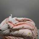 Queen Comforter Set with Sheets for Girls-7 Pieces Queen Bedding Sets with Pink Comforter, Sheets, Pillowcases & Shams for Kids (Pink Gold Heart, 90" X 90")