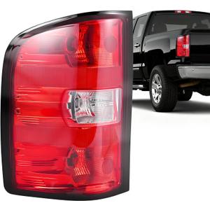 Tail Light Assembly Compatible with 2007-2013 Chevy Silverado 1500 2500HD 3500HD, Rear Taillight Brake Turn Signal with Bulbs, Replaces 25958482 25877454 (Left Driver Side)