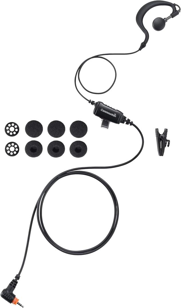 commountain SL300 SL3500e Earpiece with Mic Compatible for Motorola Radios TLK 100 TLK 110 SL7550 SL7550e SL7580 SL7580e SL7590 SL7590e SLN 1000, TLK100 TLK110 SL Series, G Earhook Headset-5 Pack
