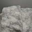 Floralux 5x7 Area Rug for Bedroom, Tie-Dye Light Grey, Living Room Shag Rugs, Non-Slip Shaggy Floor Carpet for Teens Dorm, Bedside, Playroom, Nursery, Home Decor Aesthetic