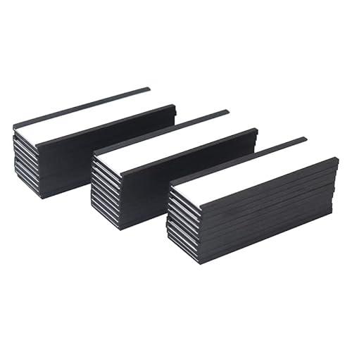 MVISUAL C Channel Magentic Label Holders 1x3 Inches with Paper Inserts and Clear Plastic Protectors, Pack of 30, Magnetic Data Card Holders File Cabinet Labels