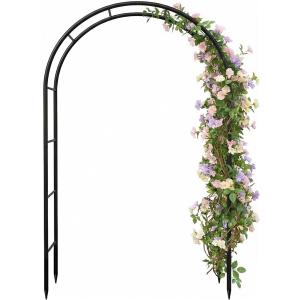 Galvanized Metal Garden Arbor,7.6ft H x 4.6ft W,Rust-Resistant Heavy-Duty Garden Arch Trellis for Climbing Plants Vines Roses, Ideal for Weddings, Bridal Events, Halloween, Christmas & Outdoor Decor
