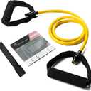 Resistance Bands with Handles, Single Resistance Bands, Exercise Bands with Handles, for Resistance Training, Physical Therapy, Home Workouts, Fitness, Pilates (yellow-10lbs)