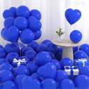 CEUQIESO Matte Royal Blue Balloons, 60 pcs 12 Inch Dark Blue Balloons and Heart Balloon for Balloon Garland Arch Birthday Wedding Baby Shower Bachelorette Decorations (Royal Blue)