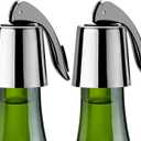 Pafusen Stoppers Set of 2, Stainless Steel Bottle Stopper with Silicone Seal, Reusable Freshness Keep, Saver Bottle Sealer Stopper, Accessories Gift (Polished) (Standard Stoppers-Pressed)