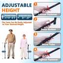 Walking Cane for Men & Women - Walking Stick for Seniors with Autonomous Standing Base - Foldable, Adjustable, Collapsible Canes with Freely Rotating Base and Soft TPR-Coated Handle