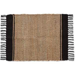 DII Woven Rugs Collection Hand-Loomed Jute, 2'x3', Black Stripes