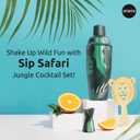 NEW OTOTO Cocktail Shaker Set - Bartender Kit with Lion Cap, Bar Cart, Bar Accessories, Drink Shaker, Cocktail Shaker with Strainer, Unique Gift Set, Kitchen Set, Kitchen Gadgets (Sip Safari)