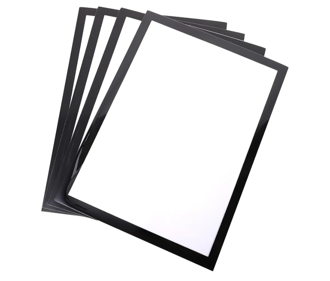4pcs Self-adhesive Magnetic Photo Frames 30x40cm Black for DIY Crystal Art Display, Easy Peel Stick Frame Set for Home Wall Decoration