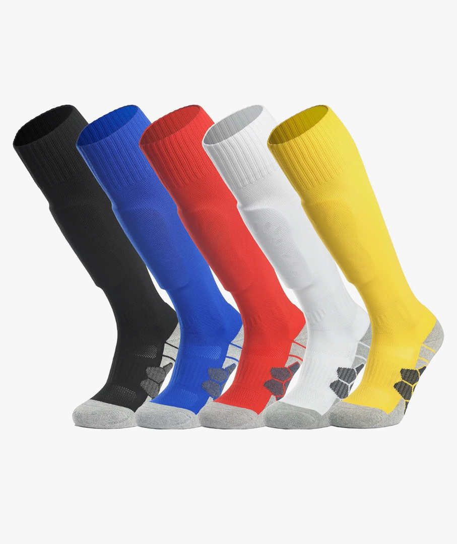 APTESOL Knee High Soccer Socks (1/3/5 Pair) Team Sport Cushion Athletic Socks for Kids Youth Adult Size M