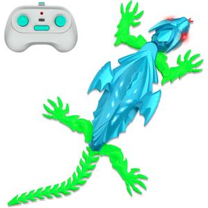TWFRIC Wall Climbing Gecko Lizard, Robot Geckos Lizards Rechargeable Remote Control Car Toy RC Cars Toys for Kids RC Crawler for Boys & Girls Ages 6 & Up Halloween Christmas Birthday Gifts (Blue)