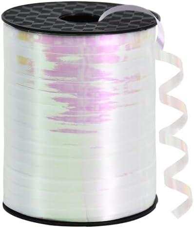 BEISHIDA 500 Yards White Ribbons Curling Ribbon 5mm for Gift Wrapping, Thin Curly Ribbon for Craft Balloon String Birthday Party Decoration Embellish Wedding