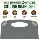 AXIOM CREATIONS 2-Piece Reversible Cutting Board Set Made with Natural Wheat Straw Fiber, Eco-Conscious Food Safe Kitchen Essentials, Gluten Free & BPA Free Chopping Boards for Kitchen, Large and Small