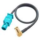 Anina Fakra Z Male to SMB Plug Adapter Connector for Factory Satellite Radio Antenna Adapter to Sirius XM Receiver Tuner Wire Harness Fit GM Ford Jeep RAM Toyota Truck Vehicles 8 INCH
