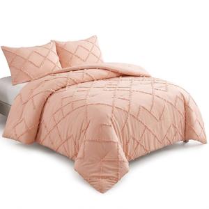 Sasttie Full Size Comforter Set, 7-Piece Bed in a Bag, Pintuck Bedding Set for All Season, Includes Comforter, Flat Sheet, Fitted Sheet, Pillowcases and Pillowshams, Rose Gold