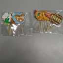 Wheel Shape Snacks Delicious food Wallpaper Toothpick Flags Assorted Lable Cupcake Picks