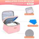 PIIOSER Breast Milk Cooler Travel Bag with 2 Ice Pack, Fits 6 Breastmilk Storage Bags Up to 8Oz, Insulated Small Baby Breastmilk Storage Cooler Bag for Daycare and Breastfeeding Mom (Pink-XS)
