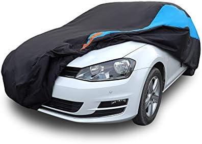 MORNYRAY Waterproof Car Cover All Weather Snowproof UV Protection Windproof Outdoor Full car Cover, Universal Fit for Sedan (Blue, Fit Hatchback Length(Up to 173 inch)