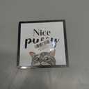 Bathroom Decor Wood Plaque, Nice Pussy Wood Block, Funny 5x5 Inch Shelf Decor Plaque, Home Farmhouse Bathroom Public Toilet Kids Bathroom Wood Sign, One Piece-A(11)