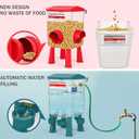 Float-Controlled Automatic Chicken Waterer & No Waste Feeder Kits - Chicken Coop Accessories, Poultry Waterer and Feeder, Two Buckets 3 Gallon/18-23 Pounds