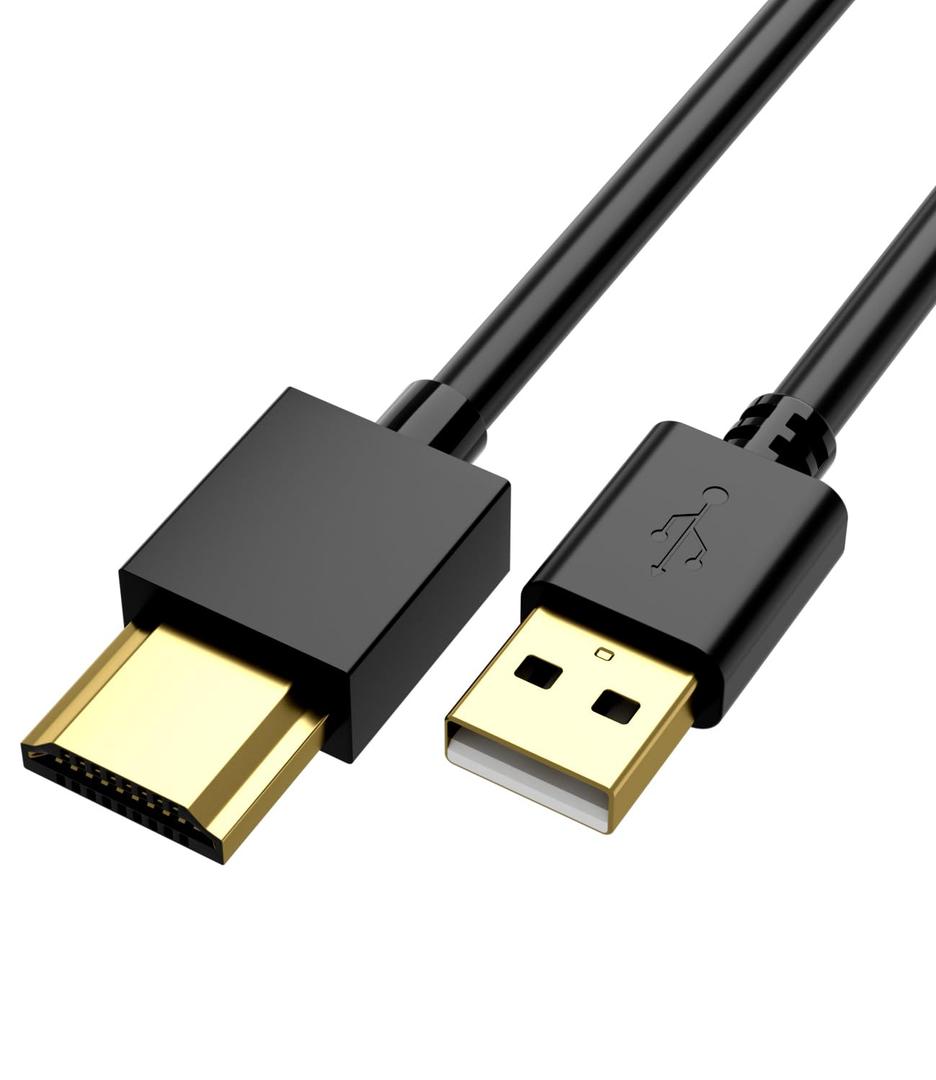 USB to HDMI Charger Cable Cord 3.3FT/1M USB to HDMI Adapter Cable for Mac iOS Windows 12/11/10/Vista/XP, HDTV, Satellite Box, Blu-Ray Player, etc