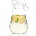 Plastic Pitcher, 68Oz Clear Iced Water Jug with Lid and Handle, Heat Resistant BPA-Free Tea Pitcher for Lemonade, Juice, Milk, Cold or Hot Beverage