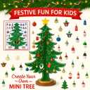 Christmas Advent Calendar 2025 Kids - 24 Days Christmas Countdown Calendar for Kids with Christmas Tree 36 Ornaments Bells Snowman Santa Decorations for Boys Girls Xmas Gift Tree