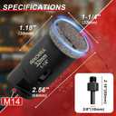 1-1/4 Inch Dry Diamond Core Drill Bits, 32mm Vacuum Brazed Diamond Hole Saw for Porcelain, Ceramic, Granite, Brick, Concrete - M14 Thread & M14 Hex Adapter