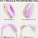 Silicone Case Cover for AirPods Max 2,Clear Gradient TPU Ear Cups Cover/Ear Pad Case Cover/Headband Cover for AirPods Max 2/1 (2026/2024/2020),Transparent Accessories for Apple AirPod Max,Light Purple