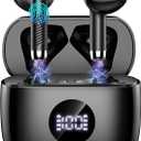 Wireless Earbuds, Bluetooth 5.4 Ear Buds LED Power Display Headphones Bass Stereo, Bluetooth Earbuds in-Ear Noise Cancelling Mic, 40H Playback Mini Case IP7 Waterproof Sports Earphones for Android iOS (Black)