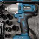 Seesii Impact Wrench 665 FT-LBS(900N.m) 3300IPM 1/2 Impact Gun High Torque Electric Cordless Impact Wrench with 21V 2x4.0Ah Battery 6 Sockets and Case for Home Car Truck Tire Lug Nut Removal Tool Set