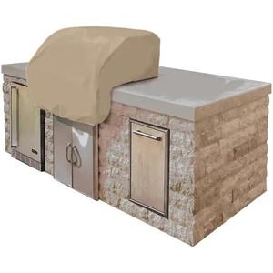 Covermates Classic Built-in Grill Cover  All-Weather Water-Resistant Outdoor BBQ Cover with Elastic Hem, Heavy Duty Vinyl Protection for Outdoor Kitchens, 34W x 30D x 18H, Classic Tan