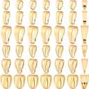 PH PandaHall 60pcs 24K Gold Plated Pendant Clasp Connectors, 6 Styles 7~10mm Golden Pinch Bails Brass Necklace Charm Clasp Jewelry Clasps Snap on Bails Pendant Bails for Jewelry DIY Craft Making