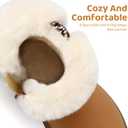 Bigwow Girls Warm Snow Boots Winter Ankle Boots Fuzzy Plush Non-Slip Sole for Toddler Kids (11 Little Kid, Brown)