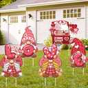 Valentines Day Yard Sign with Stakes Waterproof Gnomes Love Outdoor Decorations for Valentines Day Garden Lawn Patio Pathway Decor Outside