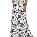 BTFBM Women Casual High Waist Wide Leg Pants 2026 Spring Summer Long Palazzo Pants Pocket Lounge Beach Vacation Clothes(Print Black, Large)