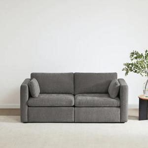 CHITA 78" Modular Sectional Sofa, 2 Seat Modular Couch, Grey Oversized Modular Sectional Sofa Set, FSC Certified, with Reversible Chaise, Storage Ottoma, Loveseat Sofa